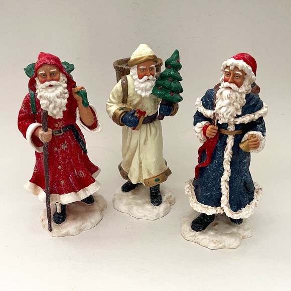 DEPARTMENT 56 SANTA FIGURES SET OF 3 - Picture 1 of 15